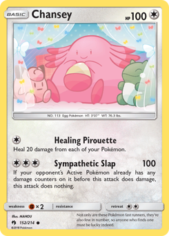 Chansey z edície Lost Thunder, karta č.152