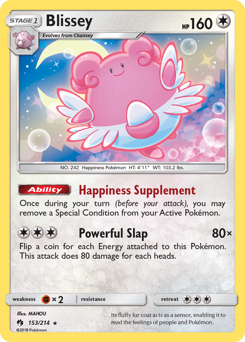Blissey z edície Lost Thunder, karta č.153