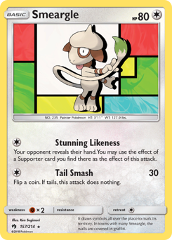 Smeargle z edície Lost Thunder, karta č.157