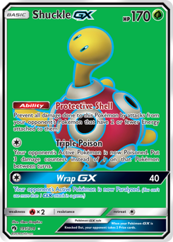 Shuckle-GX z edície Lost Thunder, karta č.195