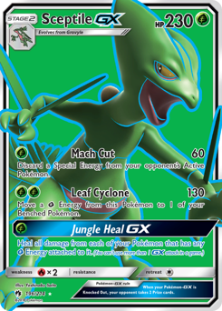 Sceptile-GX z edície Lost Thunder, karta č.196