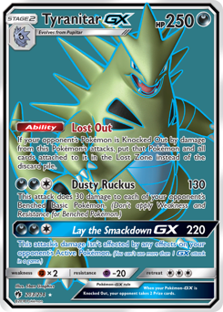 Tyranitar-GX z edície Lost Thunder, karta č.203