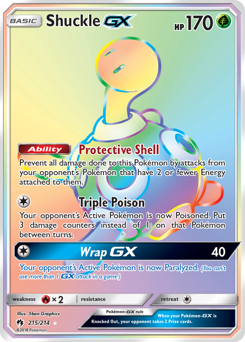Shuckle-GX z edície Lost Thunder, karta č.215