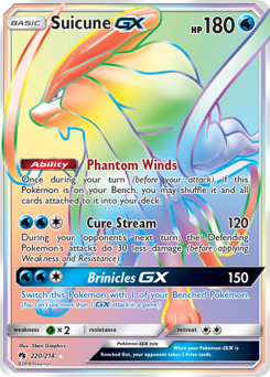 Suicune-GX z edície Lost Thunder, karta č.220