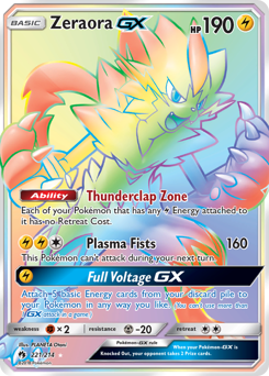 Zeraora-GX z edície Lost Thunder, karta č.221
