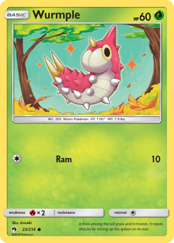 Wurmple z edície Lost Thunder, karta č.23