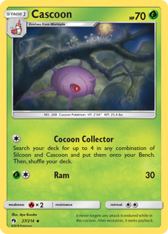 Cascoon z edície Lost Thunder, karta č.27