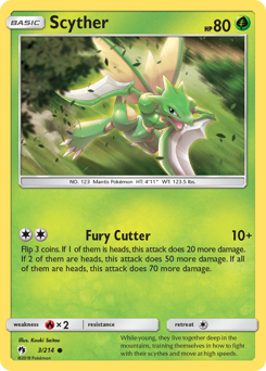 Scyther z edície Lost Thunder, karta č.3