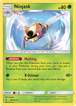 Ninjask z edície Lost Thunder, karta č.30