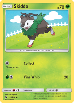 Skiddo z edície Lost Thunder, karta č.35