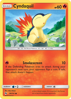 Cyndaquil z edície Lost Thunder, karta č.39