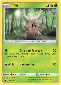 Pinsir z edície Lost Thunder, karta č.4