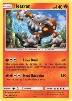 Heatran z edície Lost Thunder, karta č.48