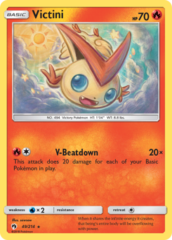 Victini z edície Lost Thunder, karta č.49