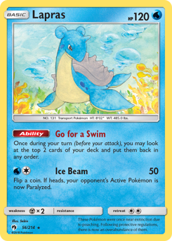 Lapras z edície Lost Thunder, karta č.56