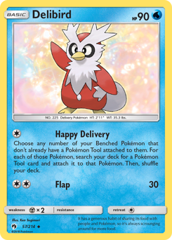 Delibird z edície Lost Thunder, karta č.57