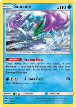 Suicune z edície Lost Thunder, karta č.59