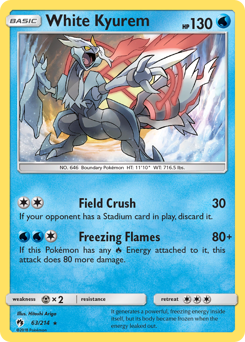 White Kyurem z edície Lost Thunder, karta č.63