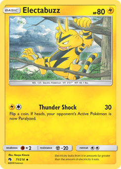 Electabuzz z edície Lost Thunder, karta č.71