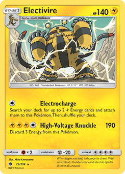 Electivire z edície Lost Thunder, karta č.72