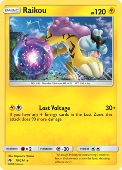 Raikou z edície Lost Thunder, karta č.79
