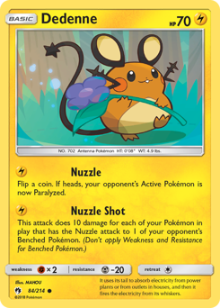 Dedenne z edície Lost Thunder, karta č.84