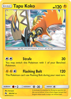 Tapu Koko z edície Lost Thunder, karta č.85