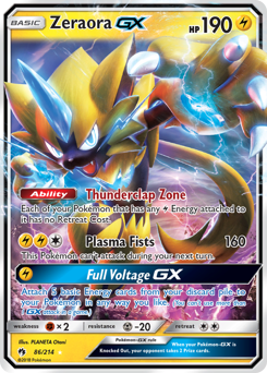 Zeraora-GX z edície Lost Thunder, karta č.86