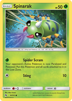 Spinarak z edície Lost Thunder, karta č.9