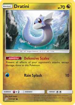 Dratini z edície Team Up, karta č.117