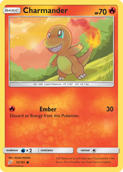 Charmander z edície Team Up, karta č.12