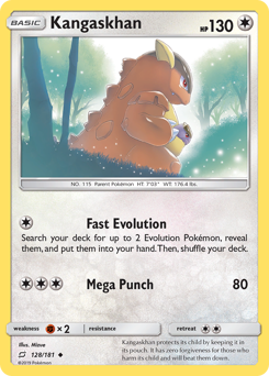 Kangaskhan z edície Team Up, karta č.128