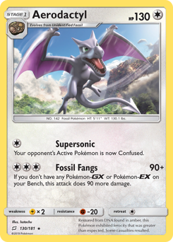 Aerodactyl z edície Team Up, karta č.130