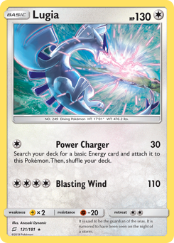 Lugia z edície Team Up, karta č.131