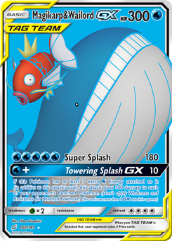 Magikarp & Wailord-GX z edície Team Up, karta č.160
