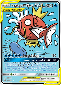 Magikarp & Wailord-GX z edície Team Up, karta č.161