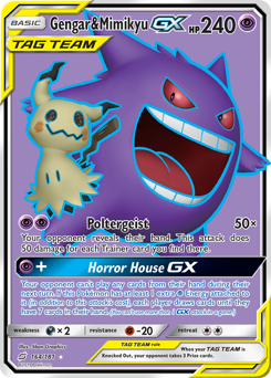 Gengar & Mimikyu-GX z edície Team Up, karta č.164