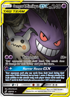 Gengar & Mimikyu-GX z edície Team Up, karta č.165