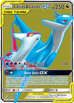 Latias & Latios-GX z edície Team Up, karta č.169