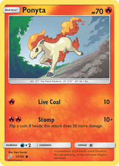 Ponyta z edície Team Up, karta č.17