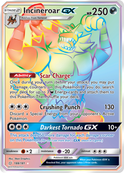 Incineroar-GX z edície Team Up, karta č.188