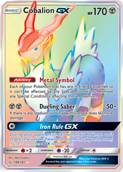 Cobalion-GX z edície Team Up, karta č.189