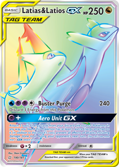 Latias & Latios-GX z edície Team Up, karta č.190