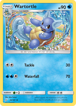 Wartortle z edície Team Up, karta č.24