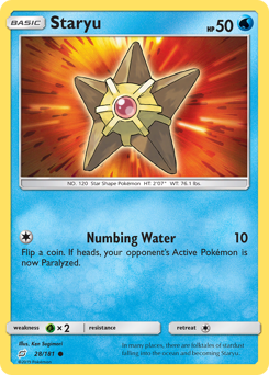 Staryu z edície Team Up, karta č.28