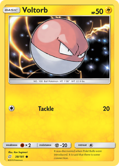 Voltorb z edície Team Up, karta č.38
