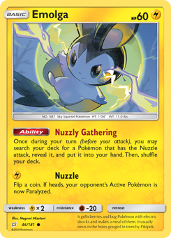 Emolga z edície Team Up, karta č.46