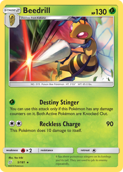 Beedrill z edície Team Up, karta č.5