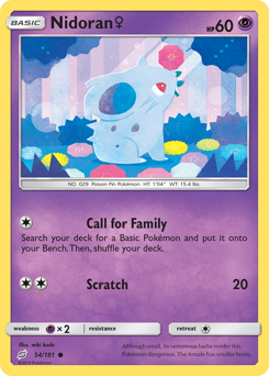 Nidoran ♀ z edície Team Up, karta č.54