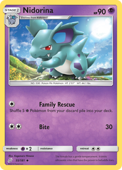 Nidorina z edície Team Up, karta č.55